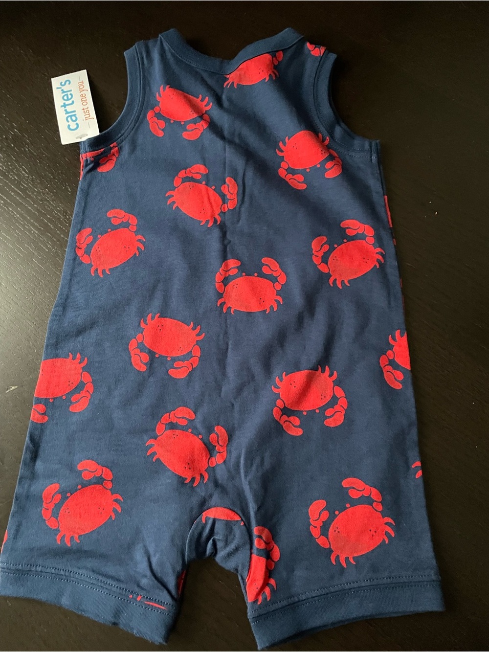 Carter's Navy Blue Romper with Red Crab Print - Picture 7 of 7